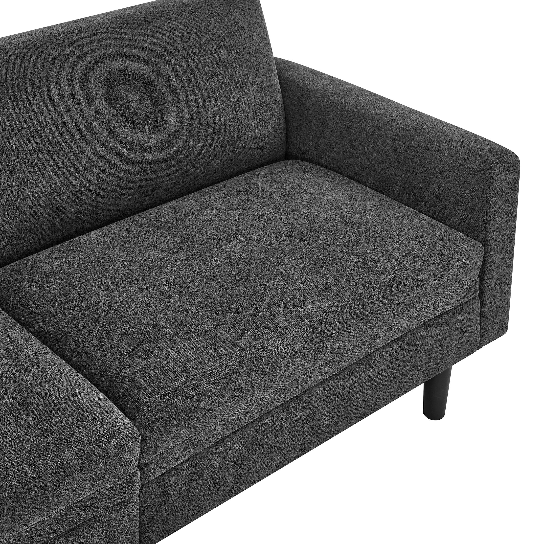 Mainstays Storage Futon with Underseat Storage, Charcoal Fabric