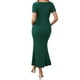 thumbnail image 3 of Vestido de Maternidad Inspire Chic para Mujeres con dobladillo de cola de pez, ajustado y de canalé, vestido maxi para antes, durante y después del embarazo, color verde, talla XXL, 3 of 6