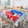 thumbnail image 4 of sruoe Tablecloth, 54 X 108in Independence Day Tablecloth, Waterproof Machine Washable Foldable Red Rectangle Tablecloths, Table Cloth for Dining, Home, Party Decor, Nylon Spandex, 4 of 5
