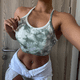 thumbnail image 5 of Ropa exterior deportiva transpirable y cómoda para mujer, correa fina a la moda, ropa de yoga falsa de dos piezas para baile y fitness, verano, 5 of 5