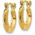 thumbnail image 2 of 14k Yellow Gold Polished Patterned Hollow Hoop Earrings - 8mm, 2 of 6