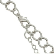 Multi Strand Layered Gray Beaded Silver Tone Adjustable Chain Necklace Convertible Flower Womens