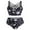 Black, variant on JMSUN Women Sun Star Moon Bathing Suit Two-Piece Underwire Criss Cross High Waisted Bottom Swimsuit Racerback Vintage Bikini Swimwear