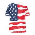 thumbnail image 5 of Otvok Women's Short Sleeve T-Shirt American Flag Graphic Tops Summer Casual Round Neck Patriotic Loose Fit Tee Outfits Fashion Clothes, 5 of 6