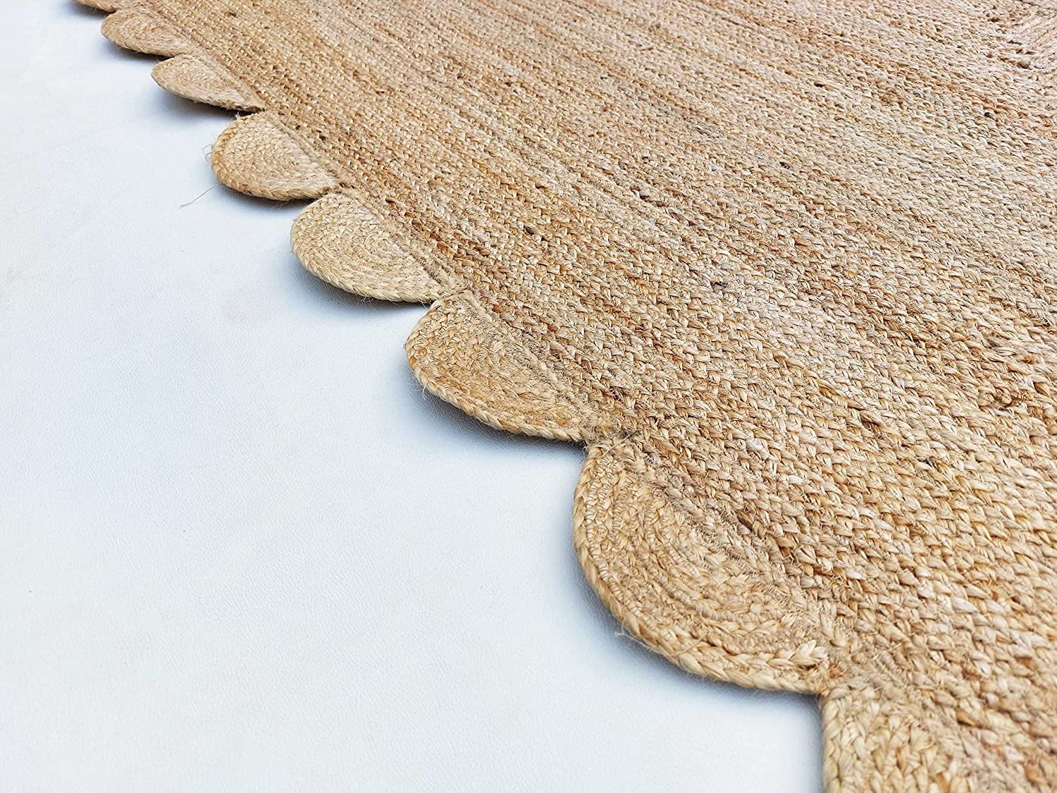 Weaving Village Scalloped Natural Jute Area Rug