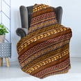 thumbnail image 4 of African Soft Flannel Fleece Throw Blanket, Motifs from the Dark Continent Diamond Shape Zig Zag and Triangles Culture, Cozy Plush for Indoor and Outdoor Use, 60" x 80", Multicolor, by Ambesonne, 4 of 5
