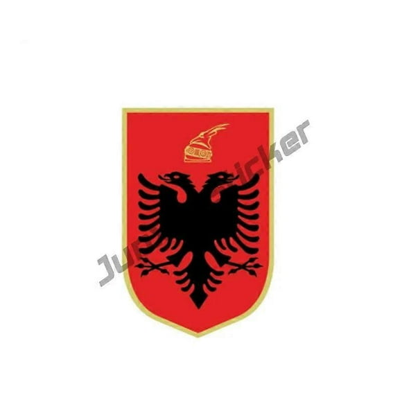 Albanian Flag Map Eagle Car Sticker Country Code Oval with Flag Sticker Decal Waterproof Sticker on Car Rear Bumper Window Vinyl