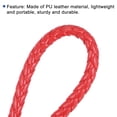 thumbnail image 4 of Uxcell Braided Leather Keychain, 4 Pack PU Key Ring (Red, Blue, Yellow, Gray), 4 of 5