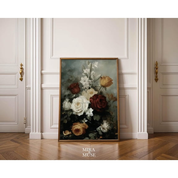 Floral Art Poster, Elegant Wall Decor, Her Or Housewarming, 8x12 UNFRAMED
