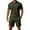 Army Green, variant on Men's Casual 2-Piece Quick-Dry Set, Loose Breathable Short Sleeve Polo Shirt and Elastic Waist Shorts, Summer Outfit For Travel and Sports,Army Green,L