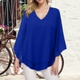 thumbnail image 2 of Women's Blouse 3/4 Sleeve Elegant Tunic Shirt Double Layer V Neck Mesh Loose Top With Sleeves, 2 of 2
