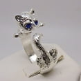 thumbnail image 3 of Fluffy Grumpy Cat Wrap Ring for Women Silver Plated Ginger Lyne Collection, 3 of 5