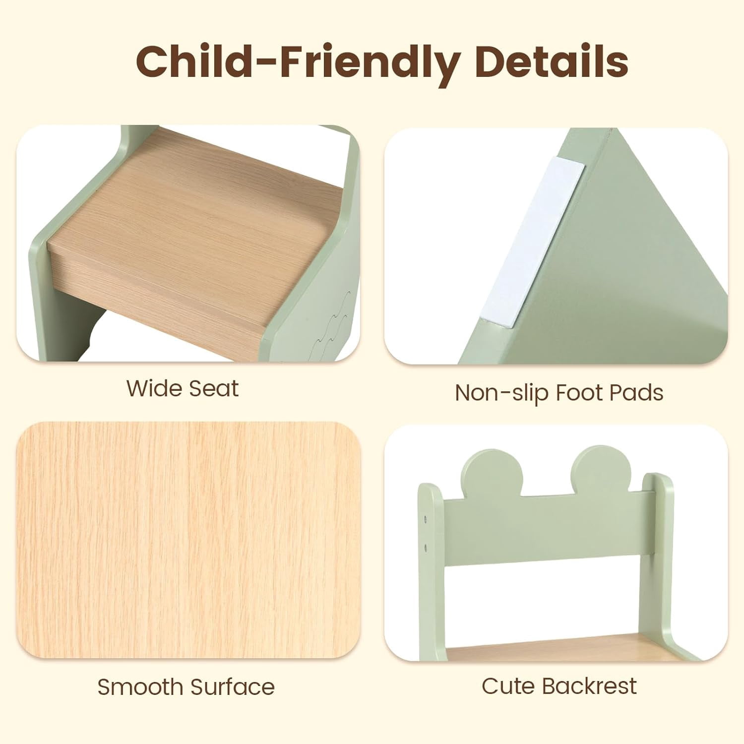 OLAKIDS Kids Table and Chair Set, 4 in 1 Wooden Activity Desk with Foldable Storage Drawer, Children Furniture for Art Crafts Drawing Reading Dining