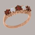 thumbnail image 2 of LBG British Made 10k Rose Gold Natural Garnet & Opal Ladies Eternity Ring - 33 size options - Size 10, 2 of 6