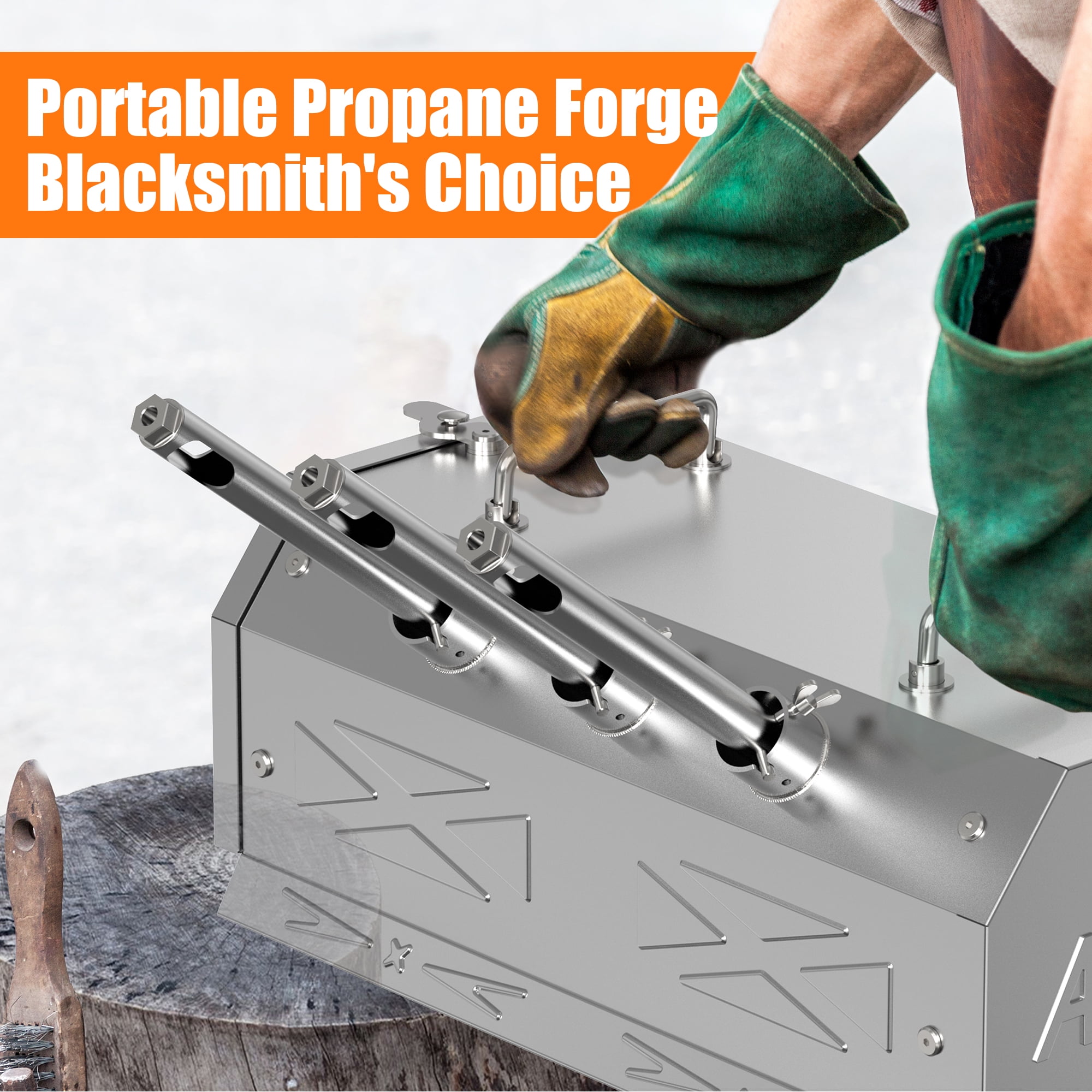 Nelyrho Triple Burner Propane Forge Kit, 30 PSI Regulator, 1 Pack