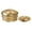 Brass/Gold Shiny, variant on Communion Ware 2 Holy Wine Serving Trays with a Lid & 1 Stacking Bread Plate with a Lid - Stainless Steel (Brass/Gold)