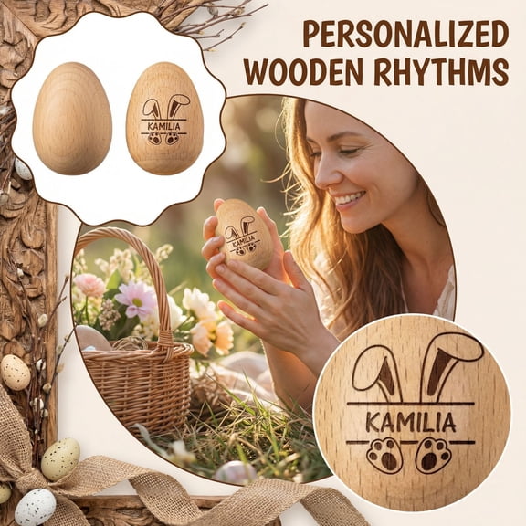 Clearance! Wooden Egg Shaker Percussion Instrument with Natural Sound Rhythm Learning Tool for Music Play and Party Activities