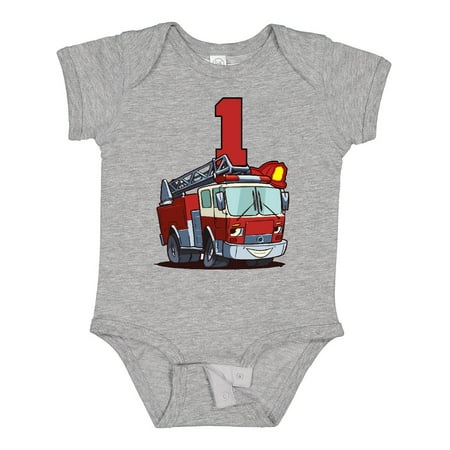 

Inktastic 1st Birthday Fire Truck Gift Baby Boy or Baby Girl Bodysuit