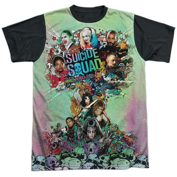 Suicide Squad Psychedelic Cartoon Unisex Adult Halloween Costume Sublimated T Shirt