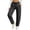 Dark Gray, variant on Women's Curved Leg Sweatpants, Elastic Drawstring Waist, Wide Leg Sport Trousers with Side Pockets Blue M