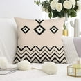 thumbnail image 3 of Black and White Geometric Throw Pillow Covers,Farmhouse Minimalism Throw Pillow Covers 20"x20", Set Of 2, Linen Study Sofa Cushion Cover Indoor Living Room Home Decor, 3 of 7
