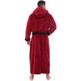 thumbnail image 2 of Noarlalf Mens Robe Long Sleeved Shawl Plush Robe Long Bathrobe Men's Clothes Coat Winter Home Lengthened Women's Blouse Robe for Men Red 4XL, 2 of 5