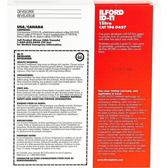 Ilford ID-11 Film 1L Developer Powder for Black & White Film