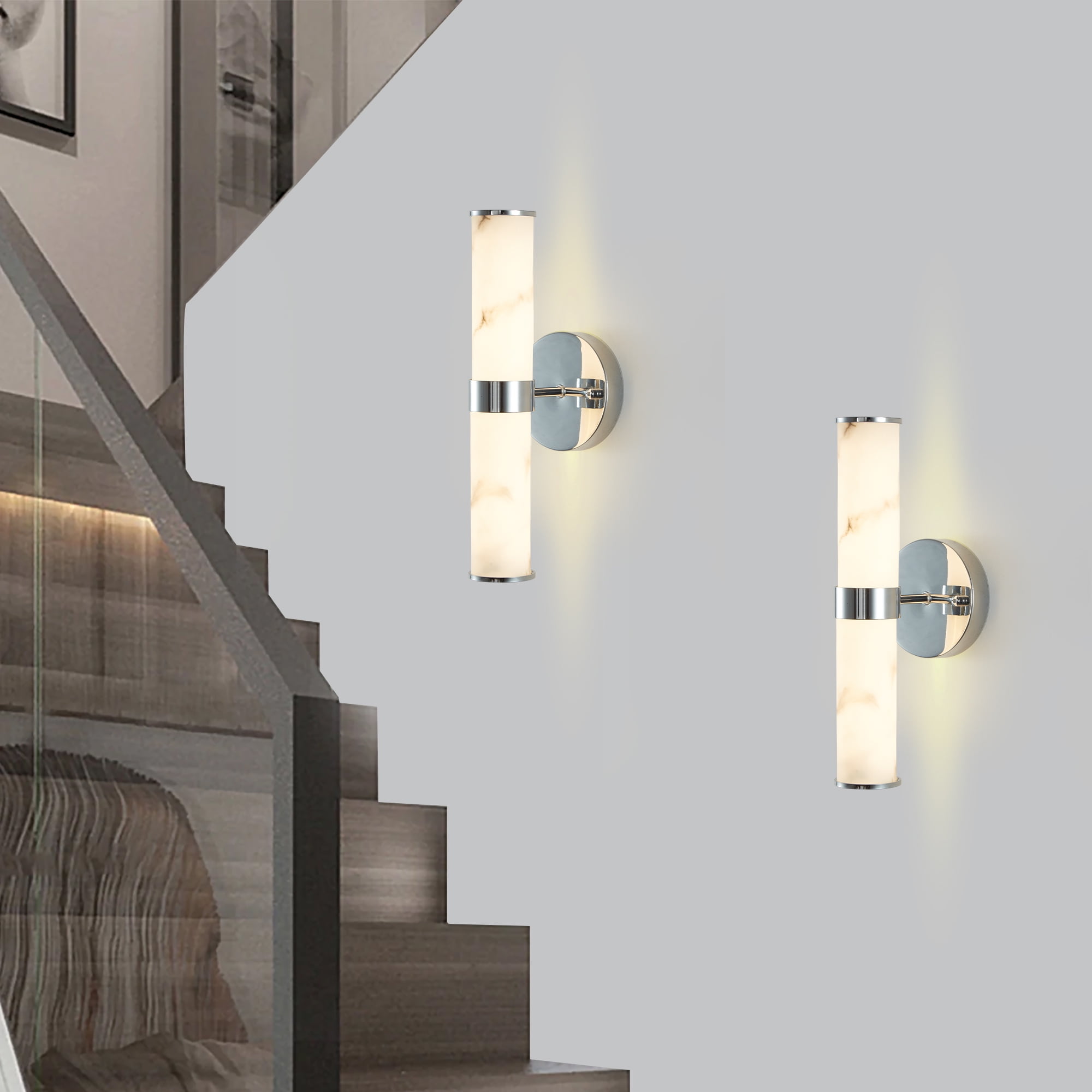 Efdelf Modern Energy Efficient LED Chrome Wall Sconces 2 Count