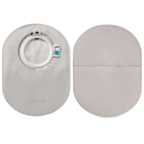 SenSura Mio Filtered Ostomy Pouch, Two-Piece System, 8.25 Inch Length, Maxi, 60 mm Stoma, Closed End, Flat, Opaque, Blue Code, 30 Count