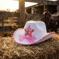 thumbnail image 5 of Sequin Cowboy Hat for Women With Sunglasses, 2 Pieces Set Party Cap Dance Party Cowboy Hat For Birthday Wedding Festival Halloween, 5 of 5