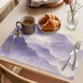 thumbnail image 3 of Mountain Peak Placemats Set of 6 Purple Beige Mist Zen Modern Nature Fantasy Place Mats Indoor Wipeable Table Mats Washable Dining Table Placemats for Kitchen Holiday Party Home Decor 13x19 Inch, 3 of 9