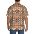 thumbnail image 5 of Balery Traditional Tribal Aztec Men's Casual Button Down Shirt Short Sleeve Textured Summer Cuban Beach Shirts-Large, 5 of 7
