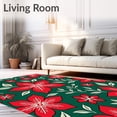 thumbnail image 2 of ODIKA 6x9 Machine Washable Non-Slip Area Rug, Elegant Winter Blossom Entryway Greeting Seasonal Decorative High Traffic Rug, Green, 607746, 2 of 7