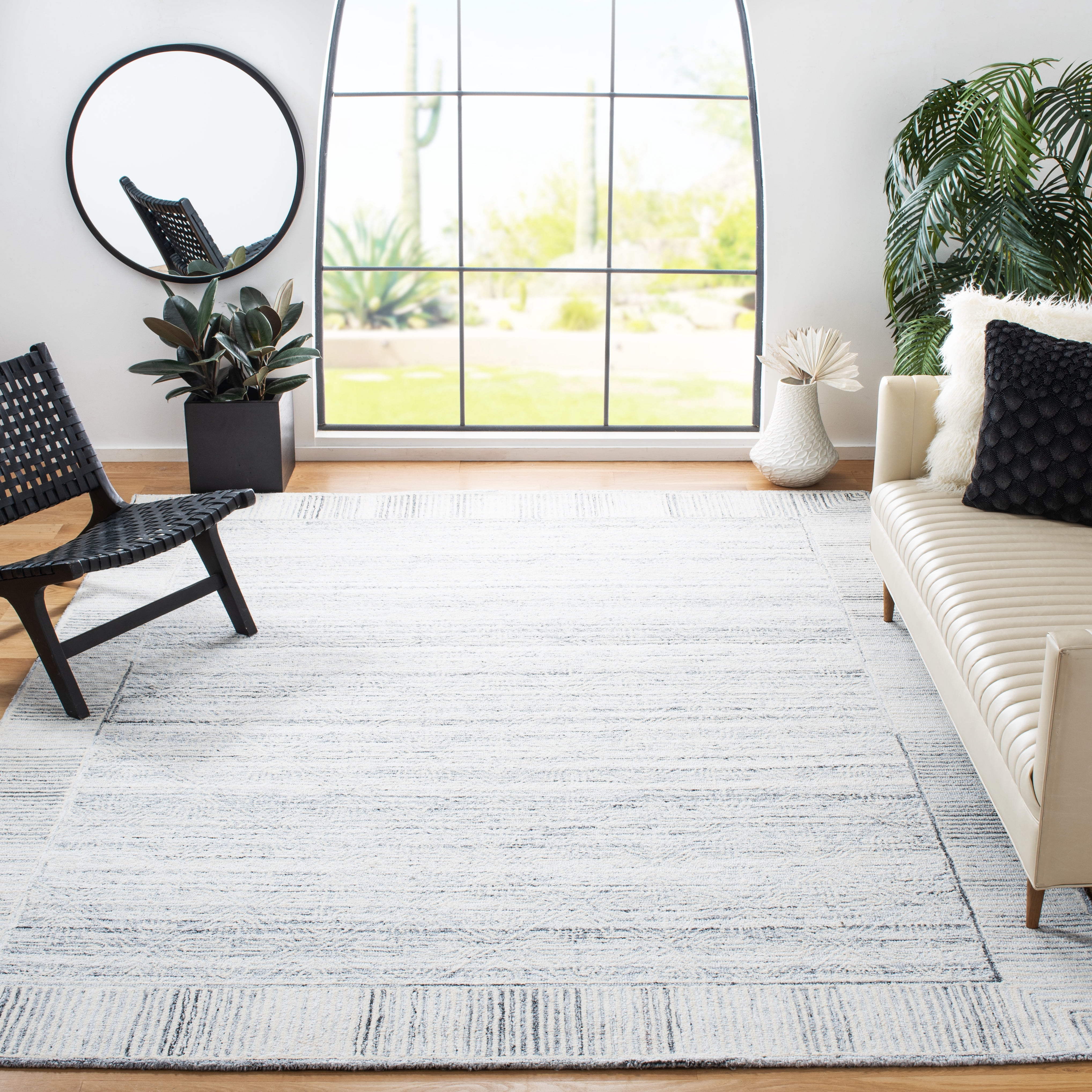 SAFAVIEH Roslyn Dacre Abstract Area Rug, Grey/Ivory, 9' x 12'