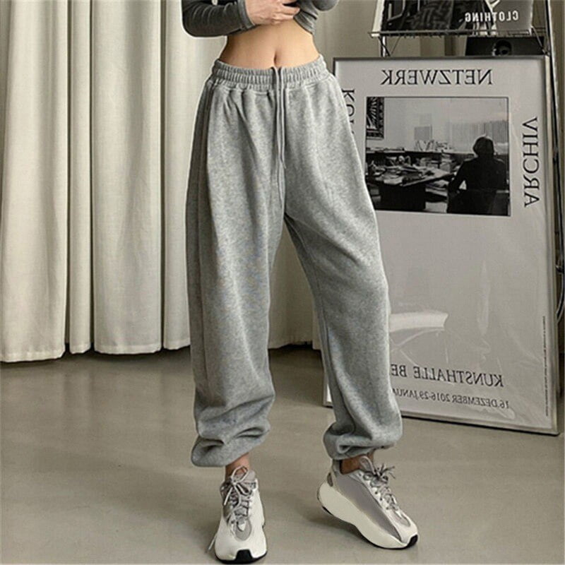 Women pants Black Jogging Sweatpants Women for pants Baggy Sports Pants Gray Jogger High Waist Sweat Casual Female Trousers Walmart