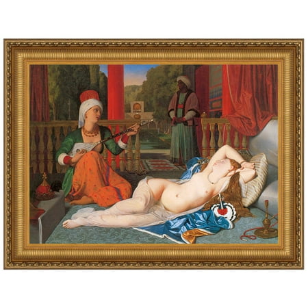 Design Toscano Odalisque with Slave, 1842 by Jean Auguste Dominique Ingres Framed Painting (Best Jeans For Full Figured)