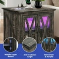 thumbnail image 5 of Wooflex Modern Dark Wood Nightstand, 25x23.6x23.6", LED Lights, USB Ports, Assembly Req, 5 of 7
