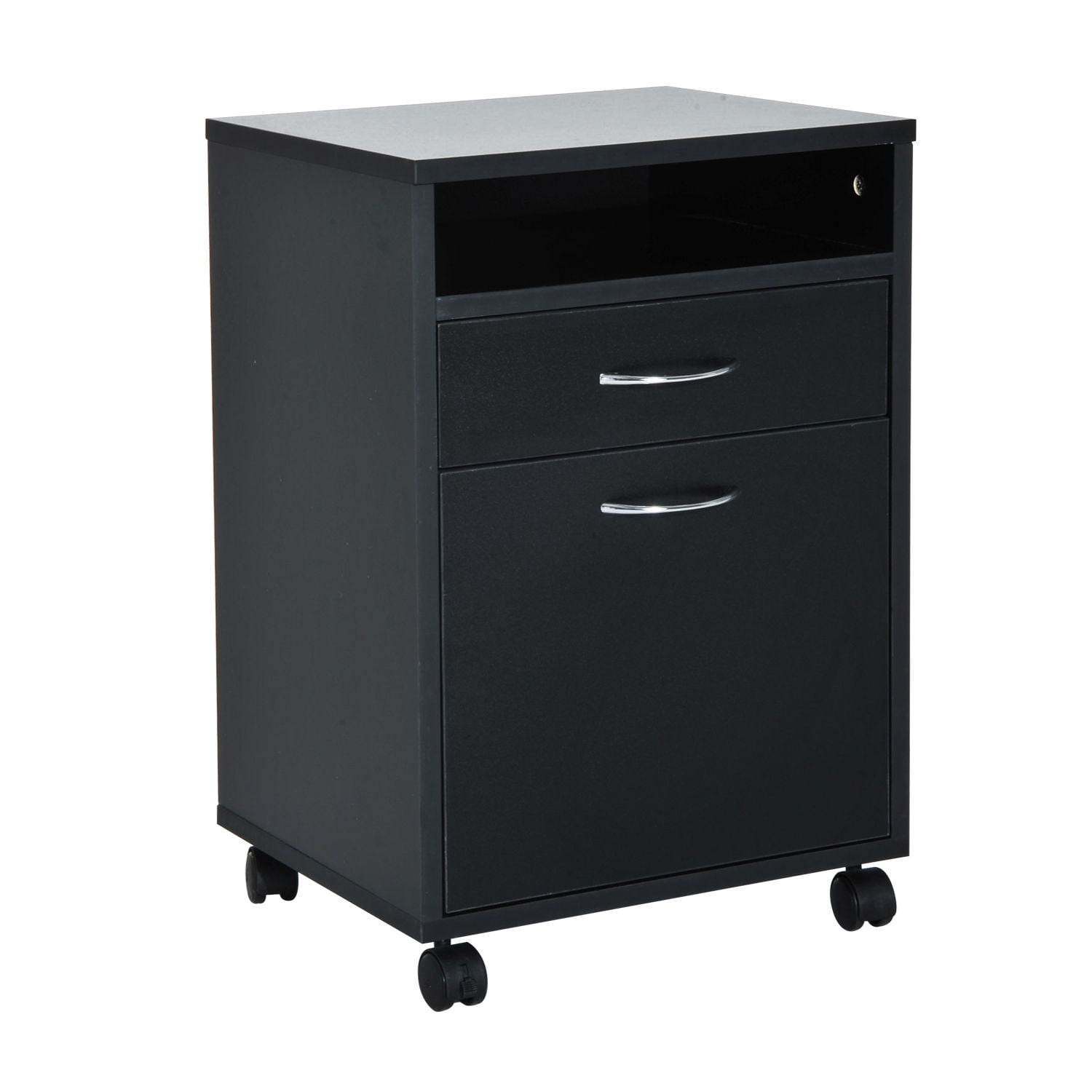 24" Rolling End Table Mobile Printer Cart Nightstand Organizer