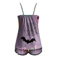 thumbnail image 5 of Hpapadks Halloween Womens Pajamas Set Cute Graphic Spaghetti Strap Camisole Tops and Shorts 2 Piece Sleepwear Sexy Womens Pjs Light Purple, 5 of 6