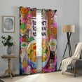 thumbnail image 5 of Aristuring Ramen Boba Maximalism Perforated Blackout Curtains 2-Pack Fashionable Thermal Insulation Curtains 63x72in, 5 of 8