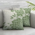thumbnail image 3 of Nawypu Sage Green Pillow Covers Dahlia Flowers and Grey Leaf Throw Pillowcase Decorative Room Spring Summer Green Flowers Cushion Cover for Patio Sofa Bedroom Indoor Outdoor Party, 3 of 5