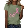 thumbnail image 1 of T-shirt de Soutien Col en V avec Ruban, Doux, Décontracté, Manches Courtes, Confortable pour Femmes, 1 of 4