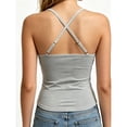 thumbnail image 4 of hoksml Women's Lace Trim Camisole Top with Built-in Bra, Adjustable Cross Back Straps, Stretch Soft Fabric Invisible Layering Tank Top for Daily Casual Wear, 4 of 6