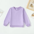 thumbnail image 2 of Kucnuzki 2T Toddler Girl Winter Tops Baby Girl Sweatshirt 3T Long Sleeve Casual Sylish Pure Color Round Neck Sweatshirt Purple, 2 of 6