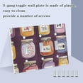 thumbnail image 3 of Yayeee Toggle Light Switch Wall Plate 2-Gang 4.56"x4.48" Decorative Outlet Cover, Purple Jam, 3 of 7