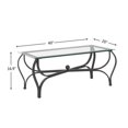 thumbnail image 7 of Tempered Glass Surface 3-Piece Coffee Table Set Decor Rectangle Coffee Table with 2 Square End Side Table Unique Design Coffee Table with Sturdy Construction for Living Room (Rustic Black), 7 of 7