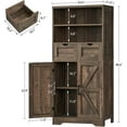 thumbnail image 3 of Storage Cabinet with Doors & 2 Drawers, Kitchen Cabinet with Adjustable Shelf, Farmhouse Storage Cabinets for Living Room, Entryway, Home Office, 3 of 13