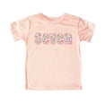thumbnail image 3 of Seven Ink-Printed Pink Embroidered Seventh Birthday Shirt for Girls Floral Age 7 Birthday Outfit Peach Shirt Youth Medium, 3 of 5