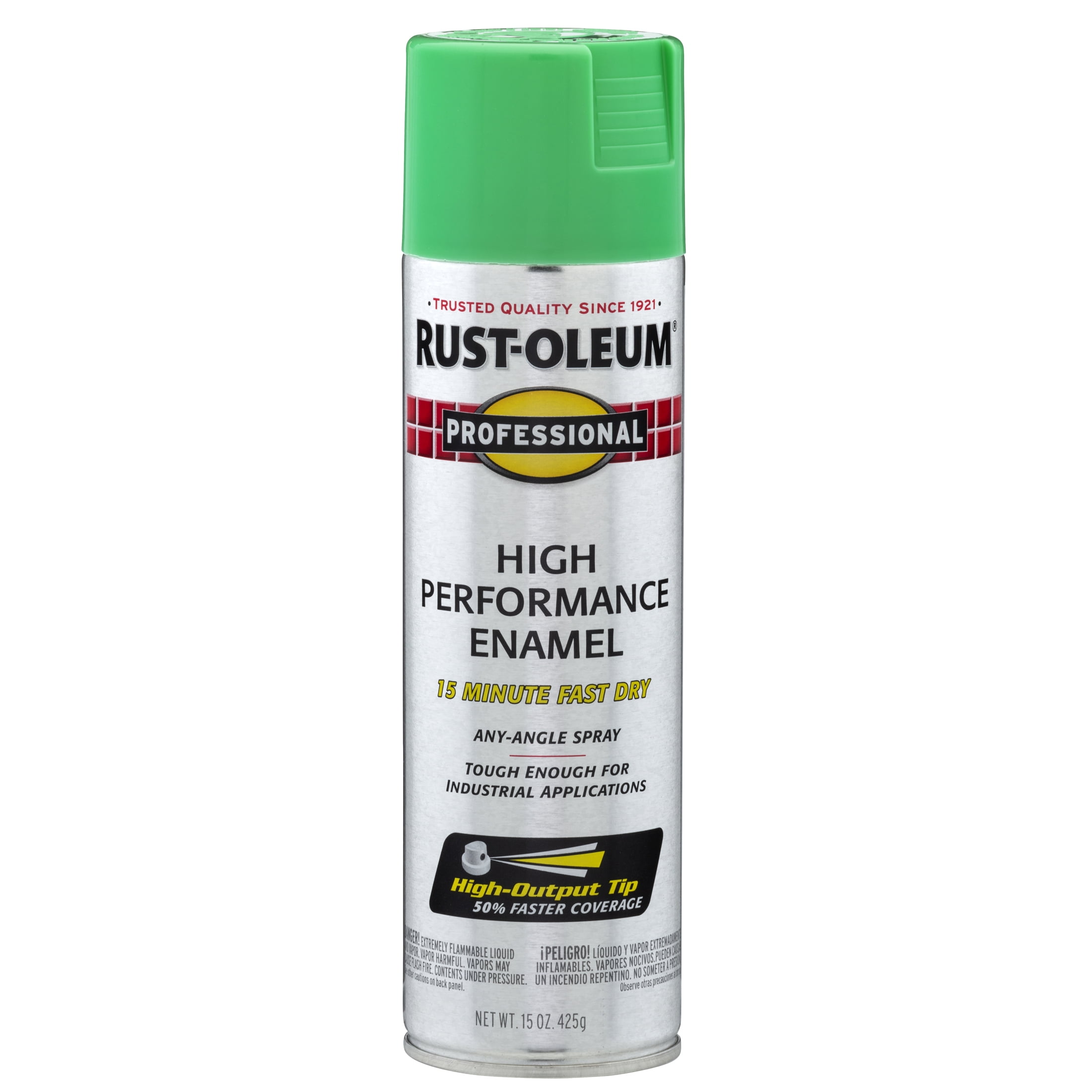 (12 pack) 6 Pack, Safety Green, Rust-Oleum Professional High Performance Gloss Enamel Spray Paint-7533838, 15 oz