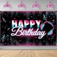 thumbnail image 1 of Banner de cumpleaños Tik Tok Tik Tok 180 x 115 cm - Decoraciones de fiesta Tik Tok para niñas - Decoración de fiesta de cumpleaños Tik Tok Tik Tok para niñas adolescentes en redes sociales musicales, 1 of 4
